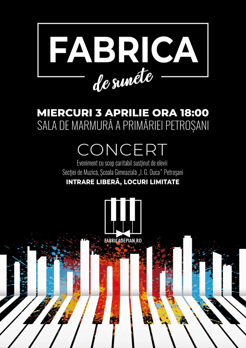 Afișul concertului Fabrica de Sunete, 3 aprilie 2019
