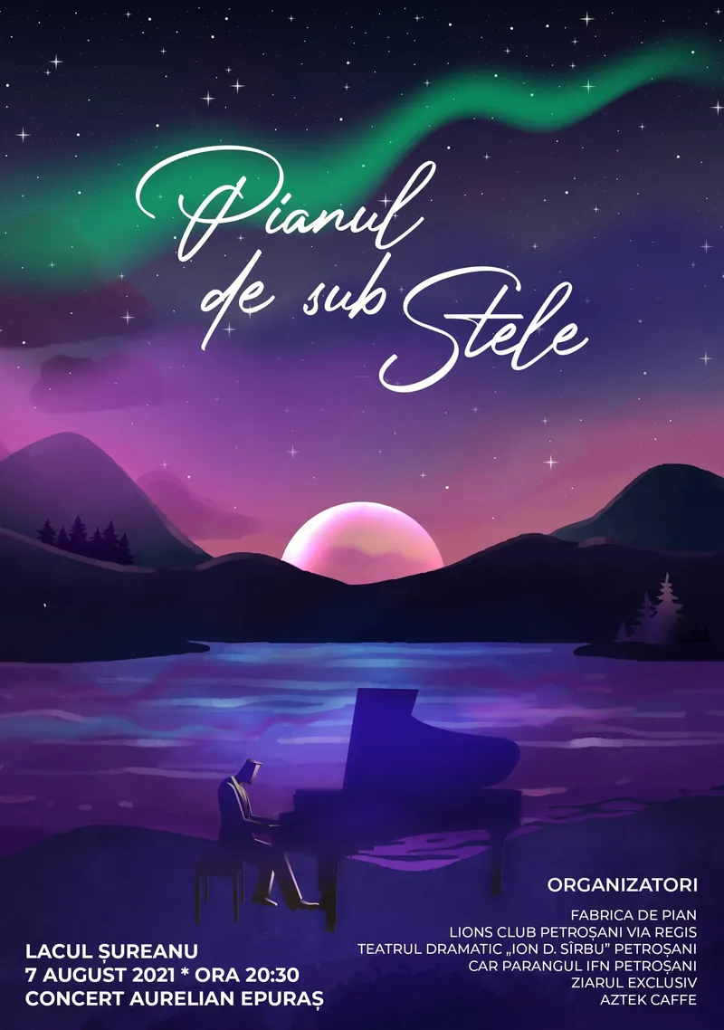 Afișul concertului Pianul de sub stele, 7 august 2021